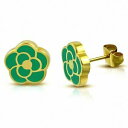 boucles doreilles en forme de fleur de rose emaille vert en acier inoxydable doステンレスガラスバライヤリング※注意※NYからの配送になりますので2週間前後お時間をいただきます。人気の商品は在庫が無い場合がございます。ご了承くださいませ。サイズの種類の商品は購入時の備考欄にご希望のサイズをご記載ください。　携帯メールでの登録ですと楽天からのメールが届かない場合がございます。