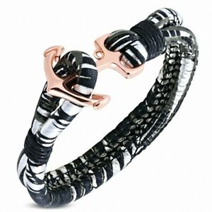 ジュエリー・アクセサリー ファッションアートブレスレットレザーメッキローズゴールドストラップbracelet alliage fashion et art peint en cuir pu avec bracelet en or rose plaque