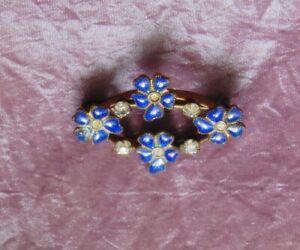 【送料無料】ジュエリー・アクセサリー エナメルブローチミオソティスbroche email bleu, fleurs, myosotis, ancienne