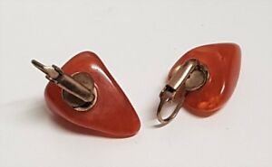 【送料無料】ジュエリー・アクセサリー ヴィンテージジュエリーイヤリングアゲートカラーアンバーゴールドメタルクリップbijoux vintage boucles doreilles agate couleur ambre clips metal dore h5