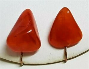 【送料無料】ジュエリー・アクセサリー ヴィンテージジュエリーイヤリングアゲートカラーアンバーゴールドメタルクリップbijoux vintage boucles doreilles agate couleur ambre clips metal dore h5
