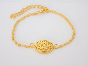 【送料無料】ジュエリー・アクセサリー ゴールデンブレスレットローセフラワーオブライフbracelet dore rosace fleur de vie