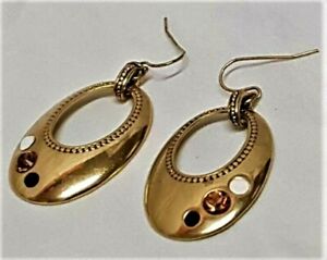 【送料無料】ジュエリー・アクセサリー リアソフィアメタルゴールドラインガラスbijoux vintage boucles doreilles signe lia sophia metal dore verre strass a3