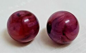 【送料無料】ジュエリー・アクセサリー ヴィンテージジュエリーイヤリングボールレジンパープルプラム..