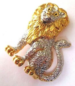 【送料無料】ジュエリー・アクセサリー ヴィンテージブローチコレクションライオンカラーゴールドbroche bijou vintage collection qualite lion couleur or et argent poli *182
