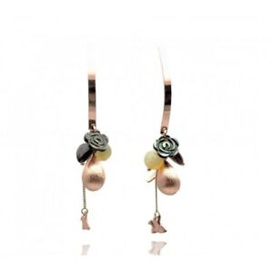 ジュエリー・アクセサリー イヤリングフラワーアンドペンダントローズゴールドikita boucles doreilles fleur et pendentifs rose gold