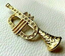 yzWG[EANZT[ ubVgybgS[fCXg[Be[Wu[`sS[hg[broche trompette dore et strass vintage sculpture brooch pin goldtone 6,5cm