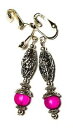 【送料無料】ジュエリー・アクセサリー ロングシルバーローズウィズクリップイヤーパールグラスレトロシックlongue argent rose avec clip oreilles verre perle goutte pendantes retro chic