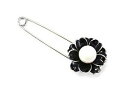 【送料無料】ジュエリー・アクセサリー ブラックメタルフラワーシルバーホワイトパールピンブローチbr292e broche epingle avec fleur metal noirargente et perle blanche(4)