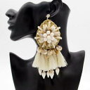【送料無料】ジュエリー・アクセサリー シェルビーズイヤリングステートメントフリンジタッセルダングルハンドメイドジュエリーshell beads earrings statement fringed tassel dangle women handmade jewelry