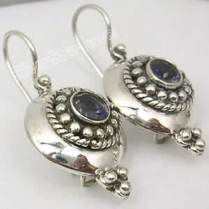 925 solid silver natural iolite gem tibetan earrings 12 womens jewelry ソリッドシルバーナチュラルアイオライトジェムチベットイヤリングウィメンズジュエリー※注意※NYからの配送になりますので2週間前後お時間をいただきます。人気の商品は在庫が無い場合がございます。ご了承くださいませ。サイズの種類の商品は購入時の備考欄にご希望のサイズをご記載ください。　携帯メールでの登録ですと楽天からのメールが届かない場合がございます。