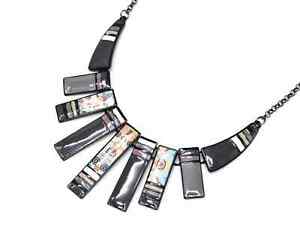 【送料無料】ジュエリー・アクセサリー プラストロンペンダントマルチバーグレーバーペイズリーcc1861e collier plastron pendentif multi barres email gris motif paisley et