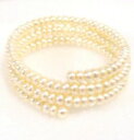 yzWG[EANZT[ uXbgI[vp[TCYfemmes 3 rangee bracelet de culture blanc authentique perle ouvert taille uk