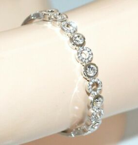 ジュエリー・アクセサリー ブレスレットテニスラインストーンパルスbracelet rigide argent femme tennis strass bijoux cristaux ceremonie pulsera a4