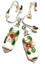 argent blanc cloisonne oreilles goutte pendantes bobo chic unique vintage gypsyシルバーホワイトクロゾンネイヤーズドロップペンダントボボシックユニークヴィンテージ...