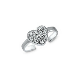 【送料無料】ジュエリー・アクセサリー シルバースターリングハートジルコンキュービックアジャスタブル925 argent sterling orteil bague coeur zircon cubique reglable