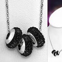 【送料無料】ジュエリー アクセサリー ビーズネックレスステンレスボールネックレスcollier en acier inoxydable a trois rangees de billes avec collier de perles a