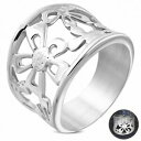 【送料無料】ジュエリー・アクセサリー サンフラワーファンシータオルリングステンレスbague de serviette concave fantaisie decoupe en acier inoxydable sunflower