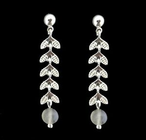 【送料無料】ジュエリー・アクセサリー イヤリングペンダントシルバーマッシブウーマンウィートガールローリエboucles doreilles pendantes argent massif femme ou filleepis de ble,laurier