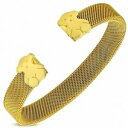 【送料無料】ジュエリー・アクセサリー ゴールドステンレススチールカフブレスレットメッシュテディベア10mm ?bracelet manchette torc en acier inoxydable dore ourson maille