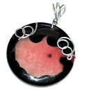 yzWG[EANZT[ IWiVo[bLy_gAQ[gi`ubNIWpendentif original plaque argent agate naturelle noire orange bijou pendant