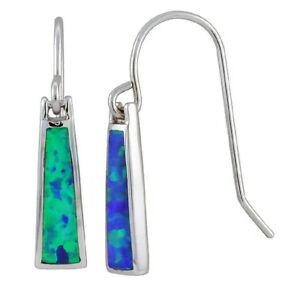 【送料無料】ジュエリー・アクセサリー シルバースターリングオパールトラペーズシェイプイヤリングペンダントargent sterling opale trapeze forme boucles doreilles pendantes
