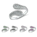 yzWG[EANZT[ WRjEVo[X^[OO925 argent sterling orteil bague volutes oxyde de zirconium bijoux reglable