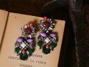 【送料無料】ジュエリー・アクセサリー イヤリングオレンジイブニングboucles doreilles grosse fleur multicolore verte orange soiree cadeau x4