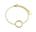 【送料無料】ジュエリー アクセサリー チャームサークルボールファインチェーンブレスレットbc3642f bracelet fine chaine avec charm cercle contour billes acier dore