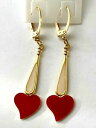 【送料無料】ジュエリー・アクセサリー ベリーシックハートレッドゴールデンエナメルラベルboucle doreille tres chic coeur rouge dore email neuf etiquete 4,9cm