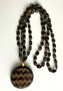 【送料無料】ジュエリー・アクセサリー コリアーヴィンテージブラウンブラックcollier vintage noir marron deux couleurs etat neuf