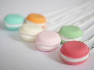 【送料無料】ジュエリー・アクセサリー カラーマカロンケーキペンダントオレンジローズローズcollier a..