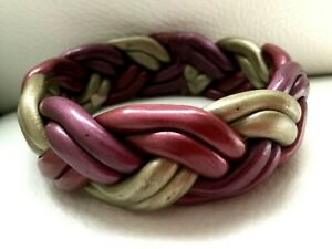 【送料無料】ジュエリー・アクセサリー ブレスレットヴィンテージノイフバイオレットグリーンミントbracelet vintage neuf tresse violet vert tres tres beau mint