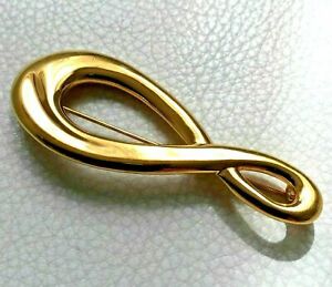 【送料無料】ジュエリー・アクセサリー ブローチモネゴールデンラインゴールドトーンブローチピンbroche monet dore ligne infini goldtone brooch pins comme neuf 7,2cm
