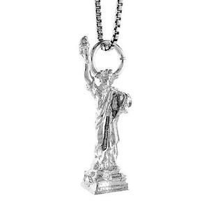 【送料無料】ジュエリー・アクセサリー シルバースターリングペンダントブレロックイタリアンチェーンボックスargent sterling statue de liberty pendentif breloque,18 italien boite chaine
