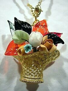 【送料無料】ジュエリー・アクセサリー クリスタルカラーピンバスケットコルcollierbroche panier col4..