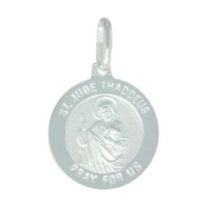 【送料無料】ジュエリー・アクセサリー シルバースターリングサンジュードペンダントブレロックイタリアインチチェーンargent sterling saint jude pendentif breloque, fabrique en italie, 18 chaine