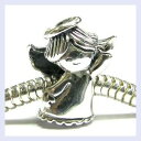 【送料無料】ジュエリー・アクセサリー スターリングシルバーダンスヨーロッパチャームブレスレットハロービーズsterling silver dancing waving angel with halo bead for european charm bracelet