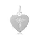 ジュエリー・アクセサリー シルバースターリンググレーブルハートメディカルサインペンダントブレロックargent sterling gravable coeur w medicale signe pendentif breloque,18