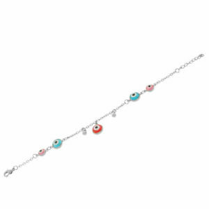 【送料無料】ジュエリー・アクセサリー スチールシルバーカラーリンクチェーンedforce acier inoxydable couleur argentee mauvais oeil protection maillon chaine