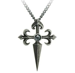 ジュエリー・アクセサリー ゴシックサンティアゴスペインクロスヘマタイトペンダントalchemy gothic santiago espagnol chevalier croix pendentif hematite p801 nwt