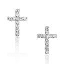 ジュエリー・アクセサリー シルバーマッシブホワイトクリスタルラテンクロスイヤリングargent massif blanc cristaux cz femmes religieux latin croix boucles doreilles