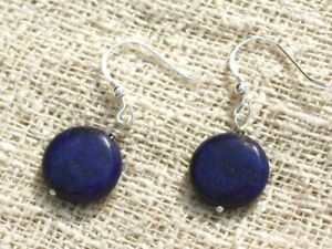 ジュエリー・アクセサリー シルバーイヤリングラピスラズリパレットboucles doreilles argent 925 et lapis lazuli palets 14mm