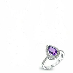 ジュエリー・アクセサリー シルバーリングクリスタルサイズポーチbague argent 925 ovale cristal violet taille 52 top qualite pochette cadeau