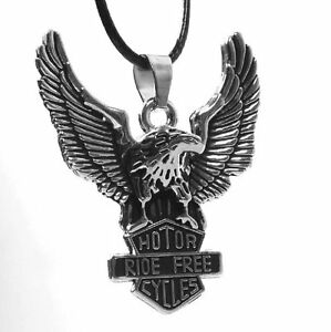 【送料無料】ジュエリー・アクセサリー スチールステンレスカラーイーグルペンダントシルバーフリーライドサイクルacier inox collier aigle pendentif en argent colore cycles de free ride