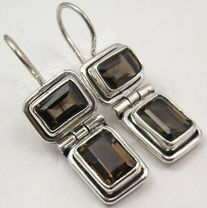 【送料無料】ジュエリー・アクセサリー スターリングシルバーレアブラウンスモーキークォーツストーンイヤリング925 sterling silver rare brown smoky quartz 2 stone handcrafted earrings 11