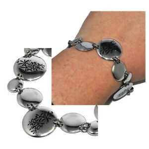 【送料無料】ジュエリー・アクセサリー ステンレスステンレスパターンbracelet moderne en acier inoxydable argente cercle motif original 20cm bijou(4)