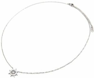 【送料無料】ジュエリー・アクセサリー ファインチェーンカラーアトバーネイルストラスシルバースチールcc2793e collier fine chaine pendentif gouvernail strass et acier argente