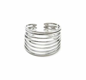 ̵ۥ奨꡼꡼ ޥССץbg965f bague large ajouree avec multi barres acier argente