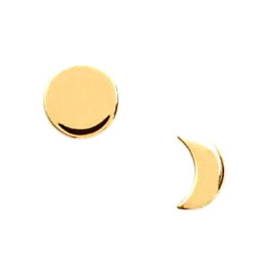 【送料無料】ジュエリー アクセサリー イヤリングゴールドメッキkbc boucles d oreilles clous plaque or lune et soleil 8mm